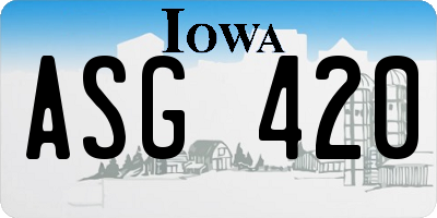 IA license plate ASG420