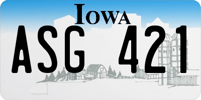 IA license plate ASG421