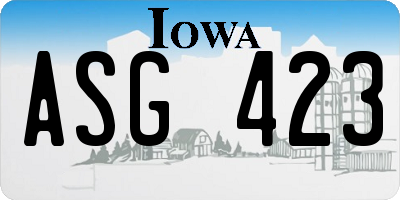 IA license plate ASG423