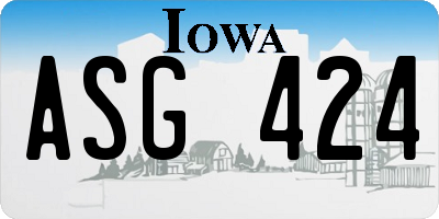 IA license plate ASG424