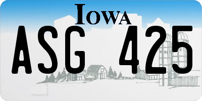 IA license plate ASG425