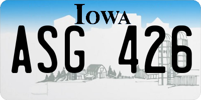 IA license plate ASG426