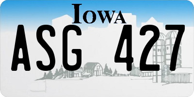 IA license plate ASG427