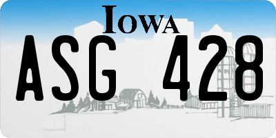 IA license plate ASG428