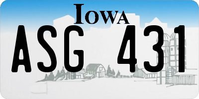 IA license plate ASG431