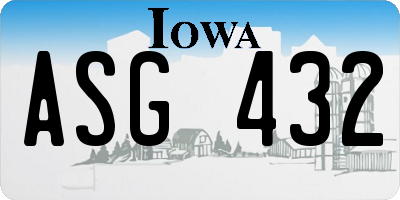 IA license plate ASG432