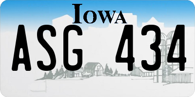 IA license plate ASG434