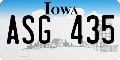 IA license plate ASG435