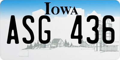 IA license plate ASG436