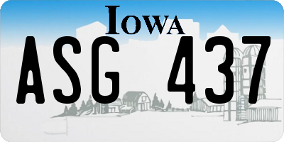 IA license plate ASG437
