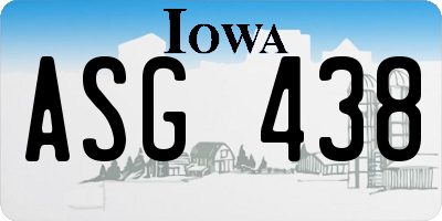 IA license plate ASG438