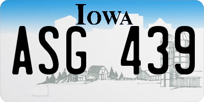 IA license plate ASG439