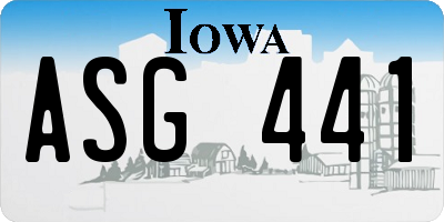 IA license plate ASG441