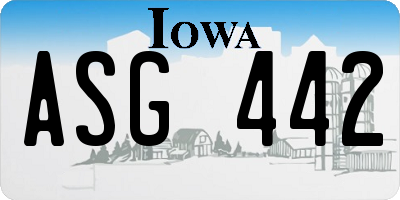 IA license plate ASG442