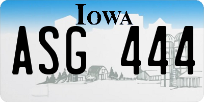 IA license plate ASG444