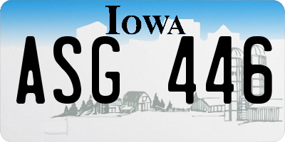 IA license plate ASG446