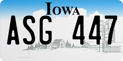 IA license plate ASG447