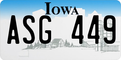 IA license plate ASG449