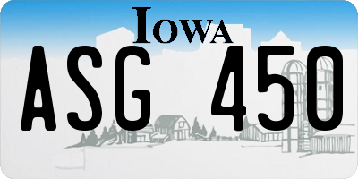 IA license plate ASG450