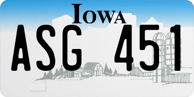 IA license plate ASG451