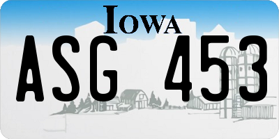 IA license plate ASG453