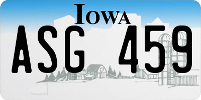 IA license plate ASG459