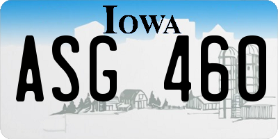 IA license plate ASG460