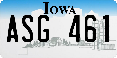 IA license plate ASG461