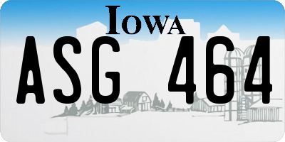 IA license plate ASG464