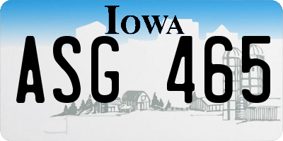 IA license plate ASG465