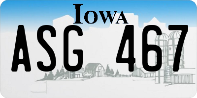 IA license plate ASG467
