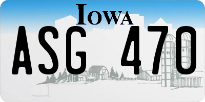 IA license plate ASG470
