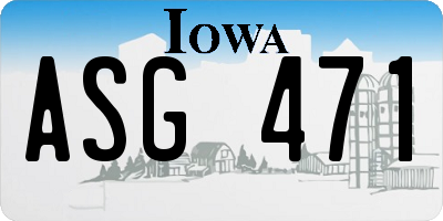 IA license plate ASG471