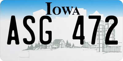 IA license plate ASG472