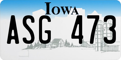 IA license plate ASG473