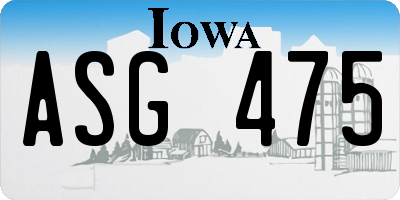 IA license plate ASG475