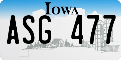 IA license plate ASG477