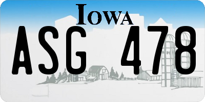 IA license plate ASG478