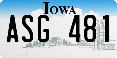 IA license plate ASG481