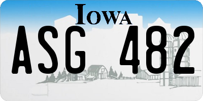 IA license plate ASG482