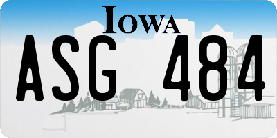 IA license plate ASG484