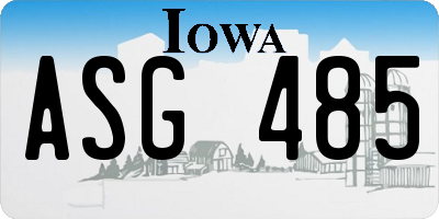 IA license plate ASG485