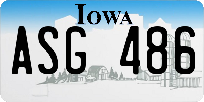 IA license plate ASG486