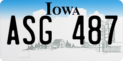 IA license plate ASG487