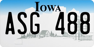 IA license plate ASG488