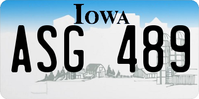 IA license plate ASG489