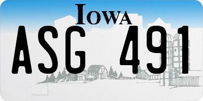 IA license plate ASG491