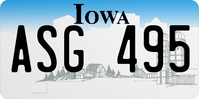 IA license plate ASG495