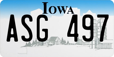 IA license plate ASG497