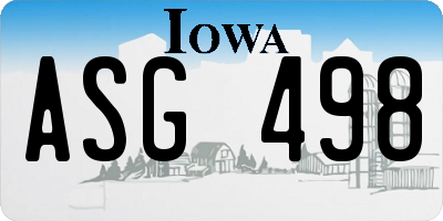 IA license plate ASG498